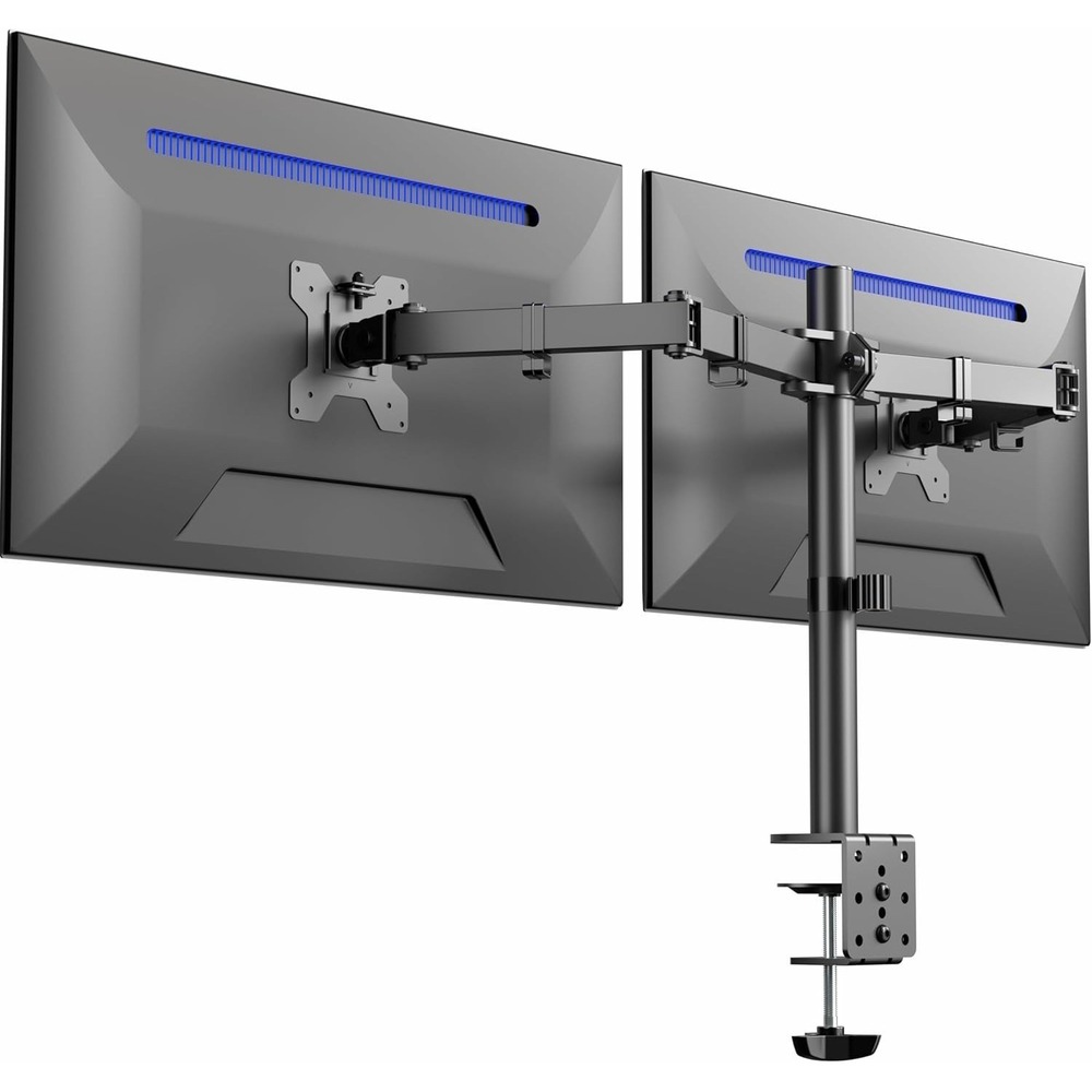 VIVO Black Dual Monitor Desk Mount Adjustable Stand, Fits Screens up to 32"